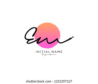 E M Signature initial logo template vector