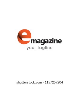 E Magazine Logo Vector Template Design Illustration