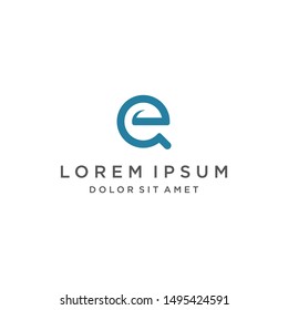 E magnifying Logo Monogram Icon Vector Template