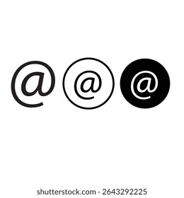 e mail address symbol black white line art and vector illustrations design 