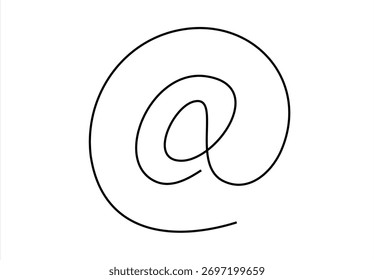 e mail address symbol. continuous line drawing. Editable stroke.	