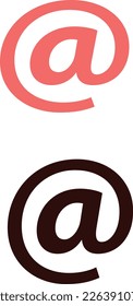 e mail address symbol in different colors