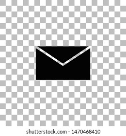 E Mail. Black flat icon on a transparent background. Pictogram for your project