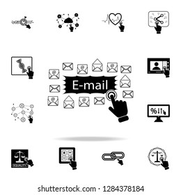 E mail concept on touch screen icon. Detailed set of digital touch icons. Premium graphic design. One of the collection icons for websites, web design, mobile app