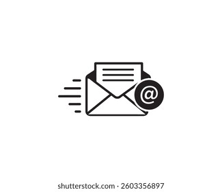 e mail envelope icon logo in trendy style template design.