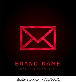 E mail envelope red chromium metallic logo
