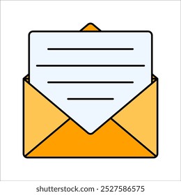 Estilo de design plano da ilustração do ícone de e-mail