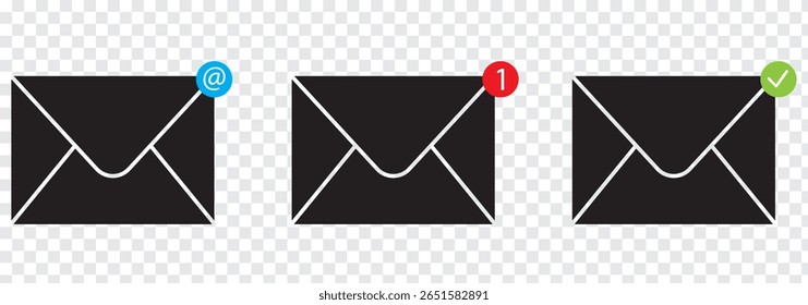 Ícone De Email. Abrir Símbolo de Vetor de Email para Site ou Aplicativo móvel. Design de e-mail variado. Ilustração de vetor.