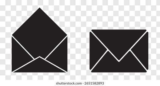 Ícone De Email. Abrir Símbolo de Vetor de Email para Site ou Aplicativo móvel. Design de e-mail variado. Ilustração de vetor.