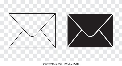 Ícone De Email. Abrir Símbolo de Vetor de Email para Site ou Aplicativo móvel. Design de e-mail variado. Ilustração de vetor.