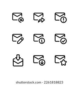 e mail icon set for web design