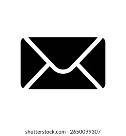 E Mail icon with transparent background PNG.  A rectangular envelope with a classic folded design. Messages, and communication sign.