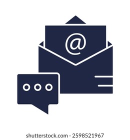 e mail icons isolated on White Background. Flat style design
