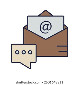 e mail icons isolated on White Background. Flat style design