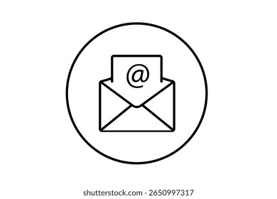 E-mail ou ícone da caixa de entrada linha de símbolo, conjunto plano. vetor de design social