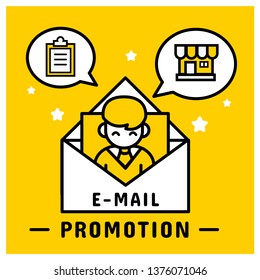 E mail marketing promotion send to customer. Online shopping concept 
