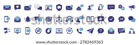 E Mail Message icon series displaying communication visuals of verified email, chatbot, and global messenger for messaging apps