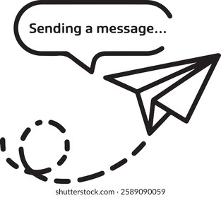 e mail message sending symbol with arrow