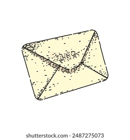 e mail paper hand drawn. open card, envelope note, isolated notice e mail paper vector sketch. isolated color illustration