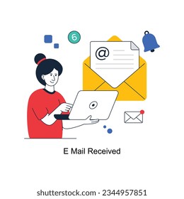 E Mail Received abstract concept vector in a flat style stock illustration