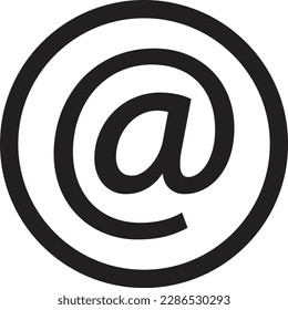 símbolo de correo electrónico . en un icono en un vector circular. icono de comunicación