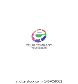 E Marketing Logo Design Vector