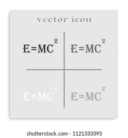 E = mc2 flat black and white vector icon.