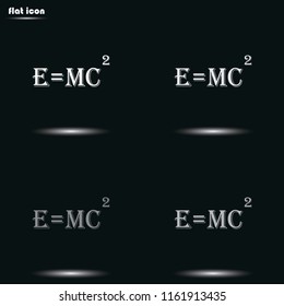 E = mc2 flat grayscale vector icon.