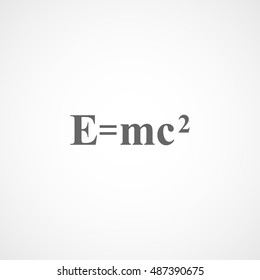 E = MC2 Formula Flat Icon On White Background