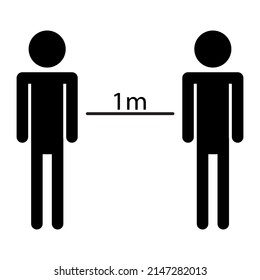 Distancia del metro E ic. Concepto de distancia social. Icono de flecha. Ilustración vectorial. imagen de stock. 