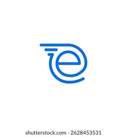 e minimalist line simple logo symbol