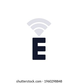E mobile Signal flach Symbol, EDGE mobile Internet-Netzwerk Vektor-Zeichen, buntes Piktogramm einzeln auf weiß. Symbol, Logo-Abbildung. Flaches Design