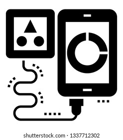 E Mobility Charging, glyph vector icon.