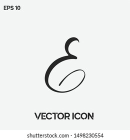 Icono vectorial de letra caligráfica "E" moderna. Logo tipográfico escrito a mano. Calidad superior.