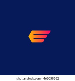 E monogram. Express delivery. Mercury wing.