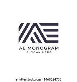 A and E monogram logo design,simple minimal modern style logomark,brand logo template