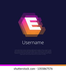 E, monogram logo. Vector graphic design elements editable for company and entrepreneur.