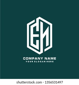 E N initial letter, modern logo design template vector 