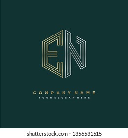 E N initial letter, modern logo design template vector 