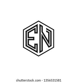 E N initial letter, modern logo design template vector 