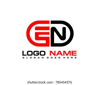 E N initial logo template vexctor