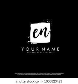E N initial square logo template vector