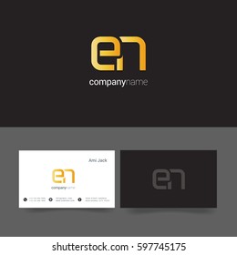 E & N Letter logo, with Business card Template