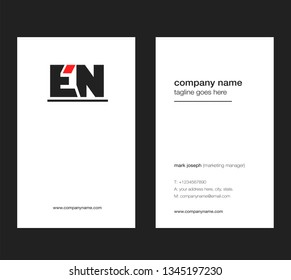 E N letters Joint logo icon with business card vector template.