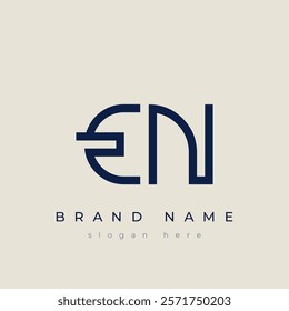 E and N logo design. EN abstract Letters Logo Monogram. This logo design is the process of creating a visual symbol that represents a brand, company, or individual.