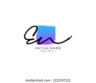 E N Signature initial logo template vector