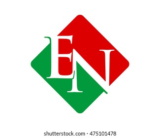 E and N typography rhombus initial typography typeface typeset logotype alphabet image vector icon