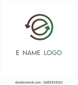 "E" name logo unique for business branding