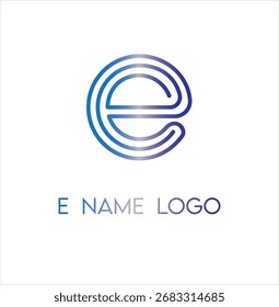 "E" name logo unique for business branding