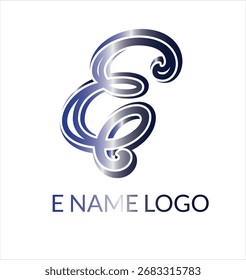 "E" name logo unique for business branding